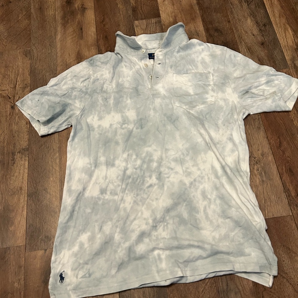 Polo by Ralph Lauren Men's Blue Tie-Dye Shirt